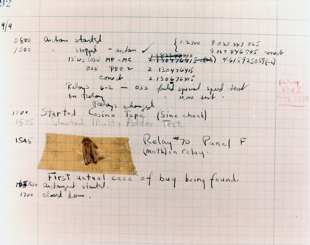 A moth, the first Computer Bug